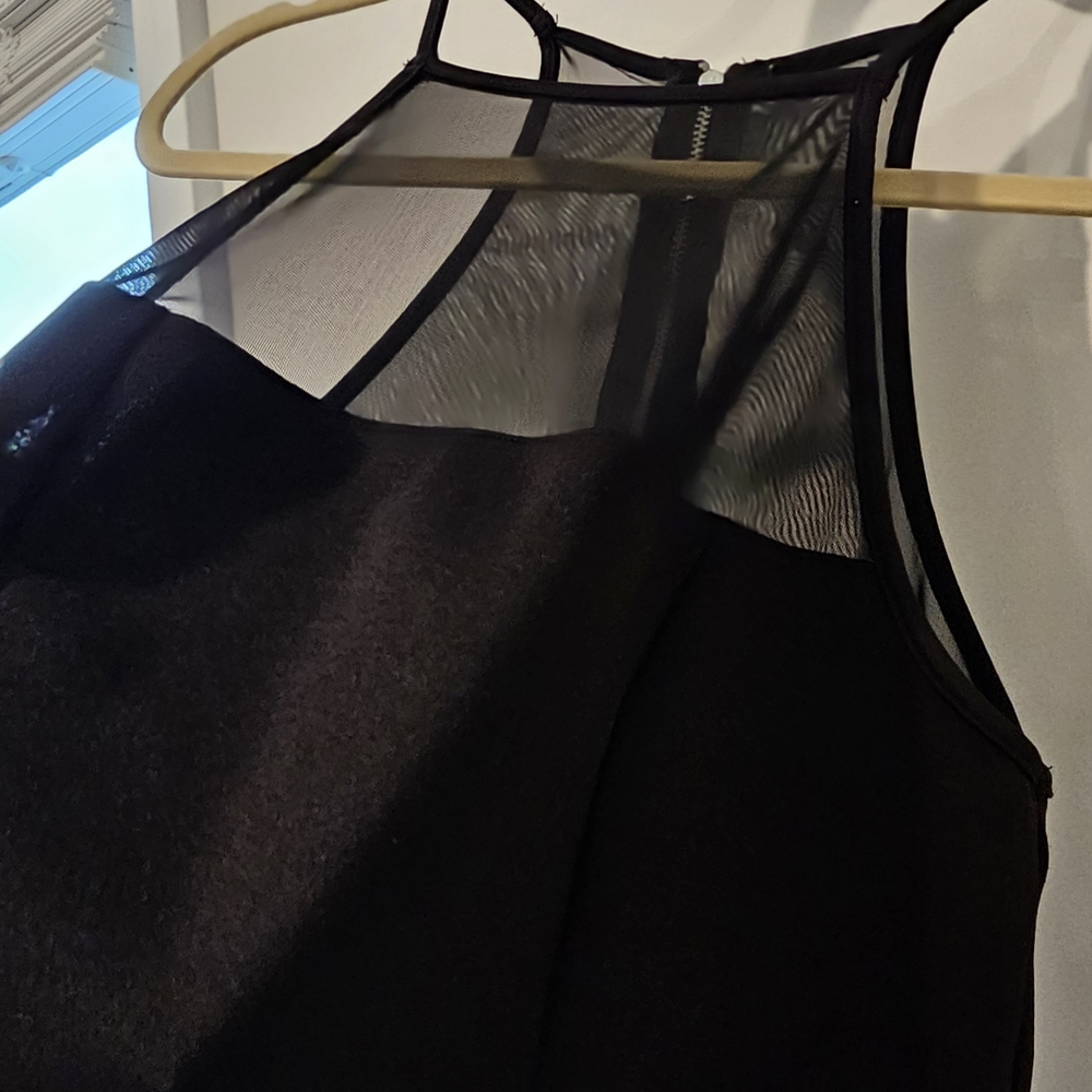 Black Mesh Racerback Crop Top - Picture 2 of 5